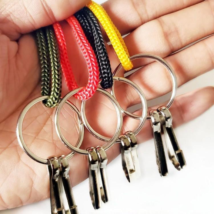 Прочный плетеный нейлоновый ремешок для ключей со стальной пряжкой