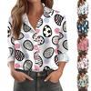 Women's Shirt Blouse Print Button Long Sleeve Casual Basic Shirt Collar Regular Top