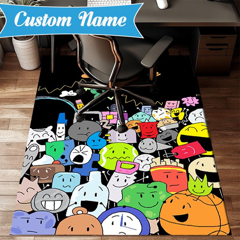 Custom Name Cartoon Dream Island Rug for Living Room, Game Rooms, Office, Bedroom, Floor Mat Playful Design, fan gifts Christmas decor