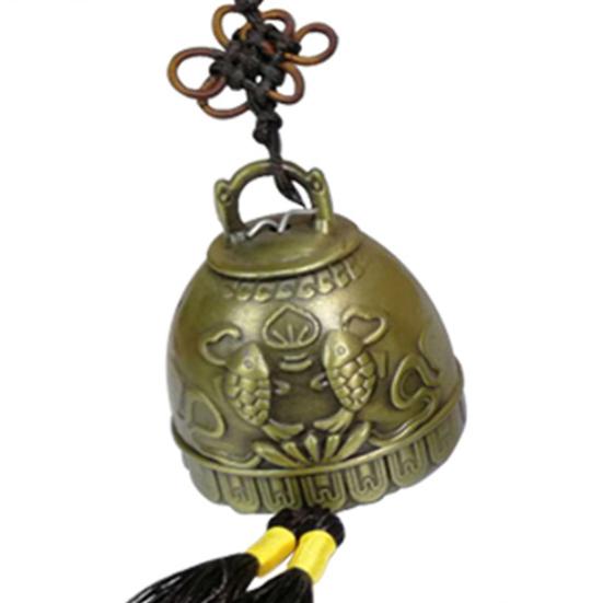 Wind Chime Chinese Engraved Decorative Style Retro Exquisite Clearly Classical Antique Brass Wind Chime for Home