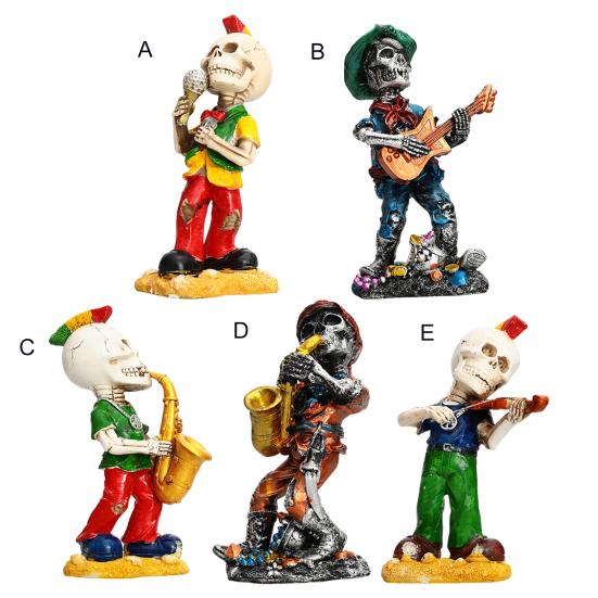 Фигурка Скелета Скелет Группа Саксофонист Декорация Скелет Гитарист Певец Статуэтка