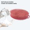Bath Brush 2 In 1 Design Massage Cleansing Brush for Body And Head Silicone Body Exfoliating Scrubber with Anti-Slip Handle