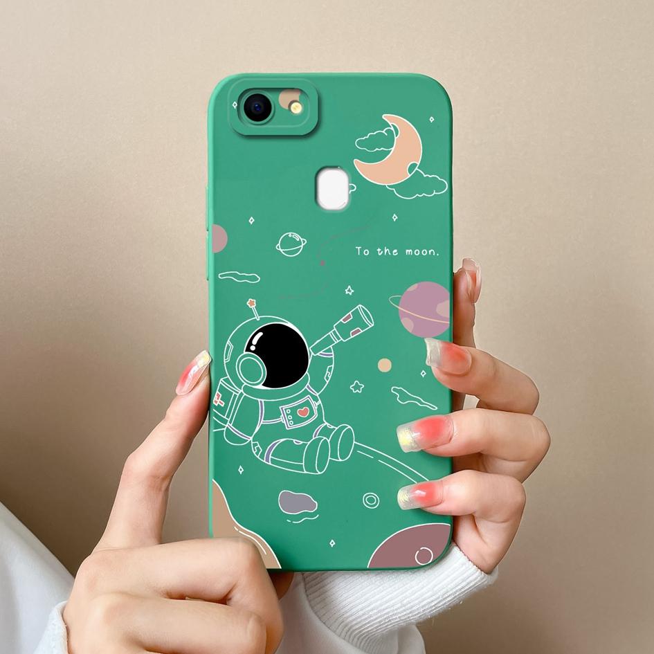 Чехлы для телефонов Oppo F19 F5 F7 F9 F11 F15 F17 F21 Pro Plus с рисунком астронавта из жидкого силикона, противоударные защитные чехлы для Oppo Shell