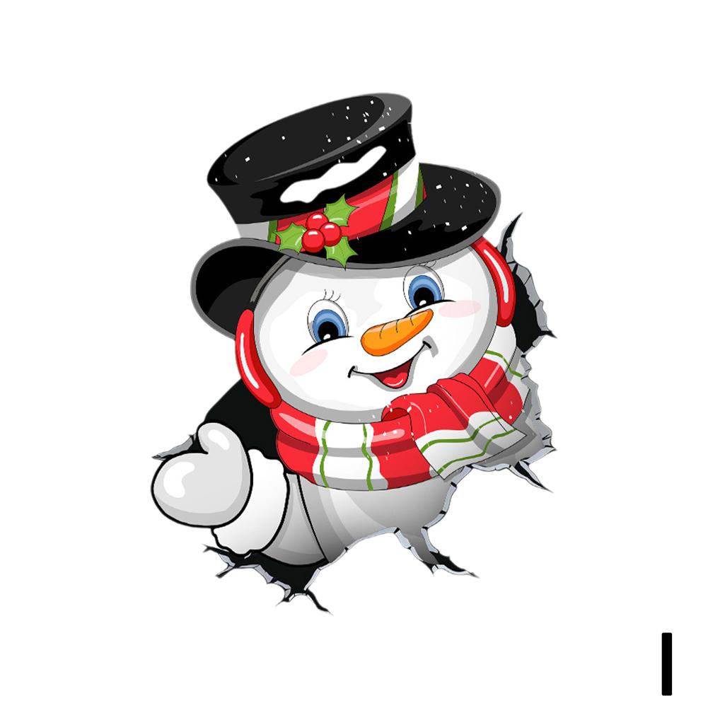 Рождественские наклейки на автомобиль Санта-Клауса и снеговика, водонепроницаемые виниловые наклейки на заднее лобовое стекло автомобиля, украшения для окон и кузова