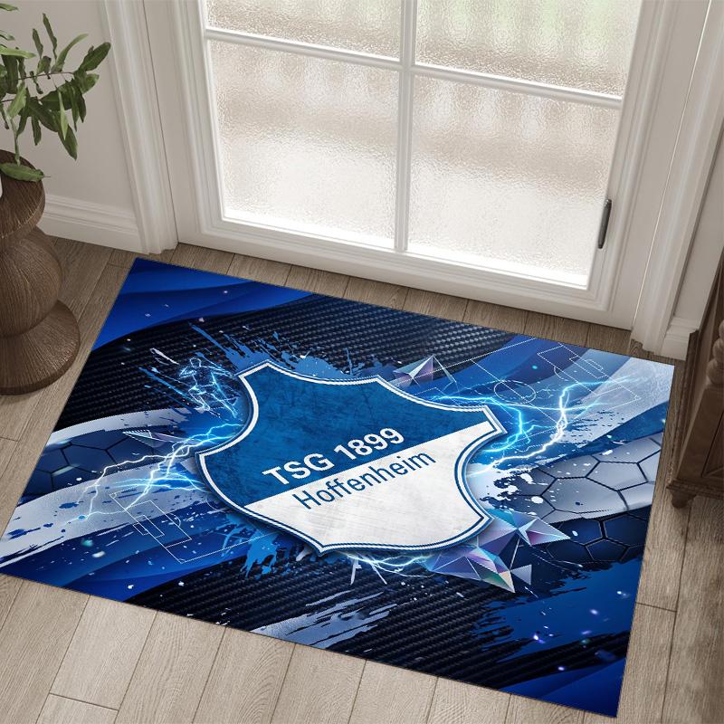 TSG Hoffenheim FC Design Crystal Velvet Carpet Cozy Non?Slip Printed Rug For Bedroom Living Room Entrance