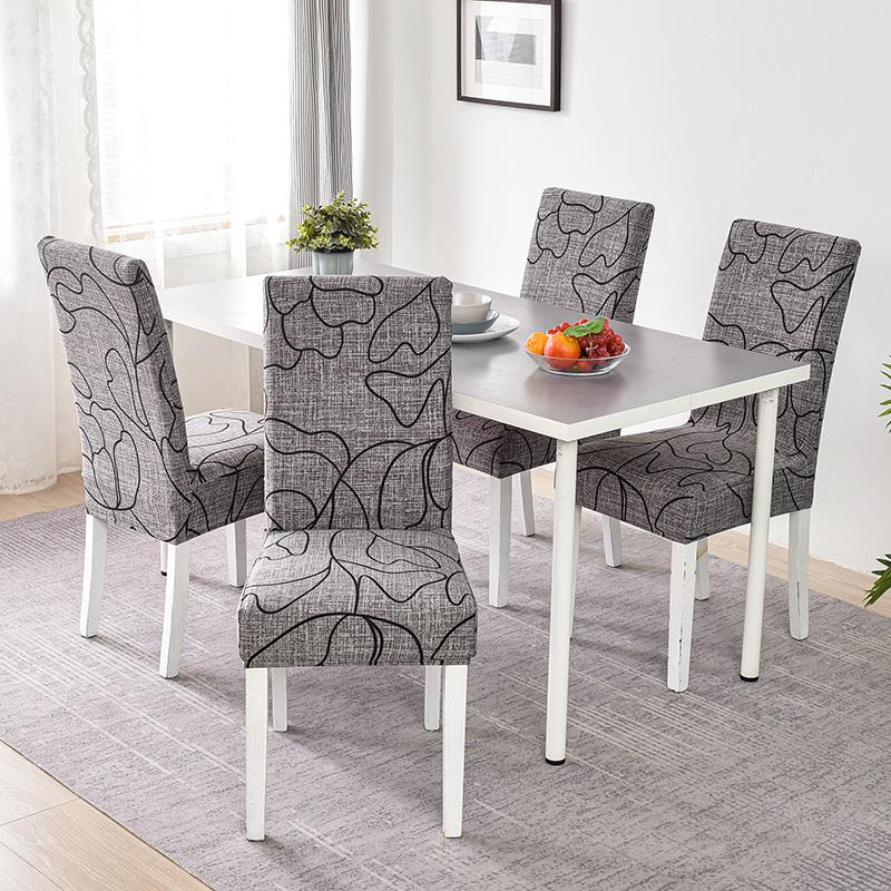 Чехлы на стулья с принтом, эластичные чехлы на кухонные сиденья, эластичные чехлы на стулья из спандекса для столовой, свадебного отеля, банкета, моющиеся, 1 шт.