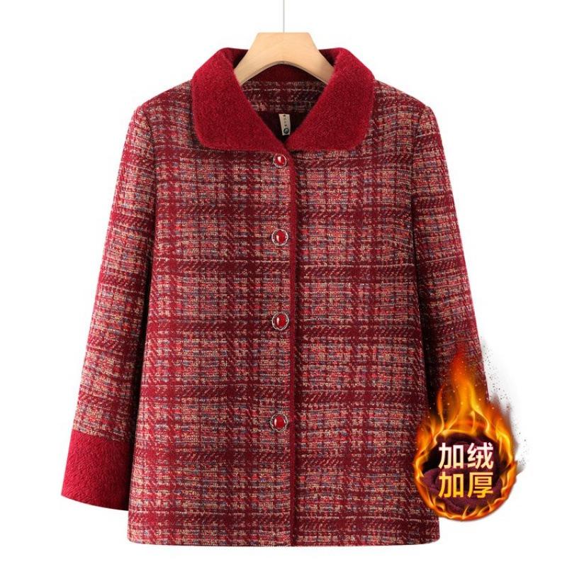 Пальто для бабушки среднего возраста на осень и зиму, флисовое, утолщенное, из норки, наряд для мамы, теплая кофта для пожилой женщины, свободный женский