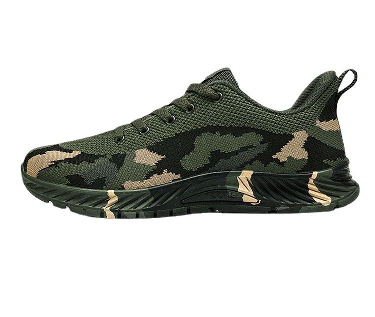 New Casual Men's Shoes Camouflage Sports Couple Shoes Work Site Shoes Breathable Fly Weaving Military Training Outdoor Shoes
