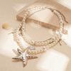 Жемчужное ожерелье с бисером, двухслойное пляжное ожерелье, ювелирное изделие, чокер с кулоном в виде морской звезды, женское