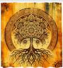 Oriental Atmosphere Warm Tone Mandala Gorgeous Life Tree Shower Curtain, Fabric Bathroom Decorative Shower Curtain With Hook