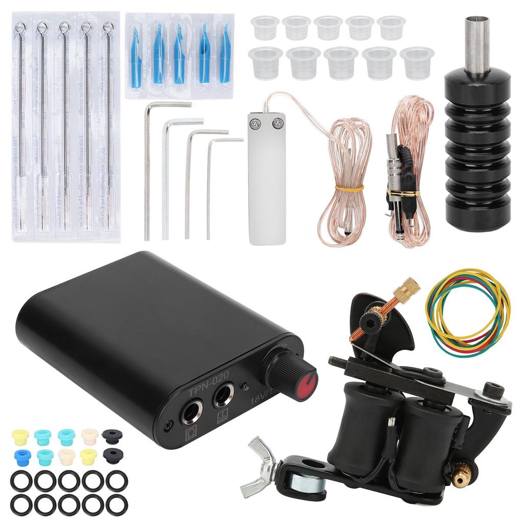 Набор для татуировки с катушкой, зажимной шнур, педаль, блок питания, игла, набор для начинающих, практические татуировки