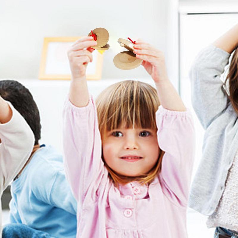 Wooden Castanets Orff Musical Instruments Music Perception Infant And Toddler Teaching Aids Cultivate Baby's Sense Of Rhythm