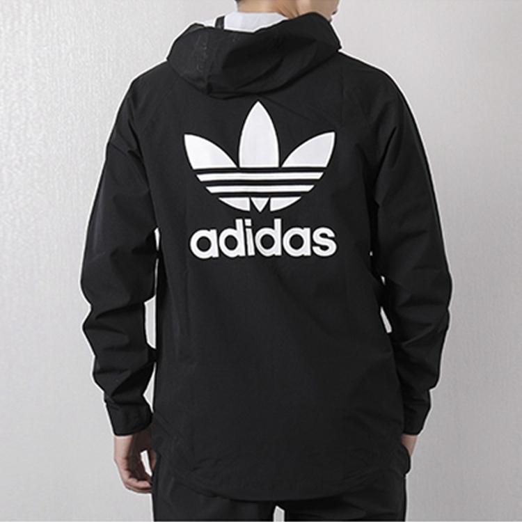 Adidas Originals Trefoil Ветровка с капюшоном Мужская верхняя одежда Черный BR4146