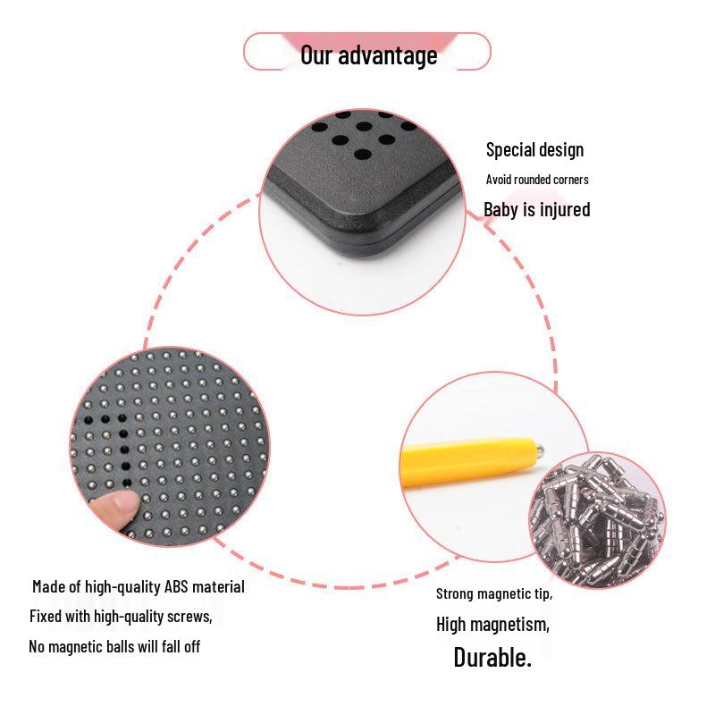 Детская магнитная доска для рисования с бусинами и стальными шариками для раннего обучения и развития