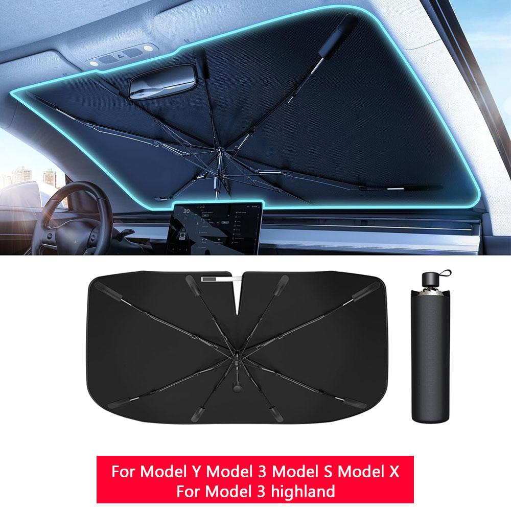 AABLU1 Солнцезащитные шторки для Tesla Model 3 Highland Model Y 2017-2024 Ледяная ткань Пряжка Солнцезащитный козырек Стекло Переднее Заднее Люк Потолочный Люк Аксессуар