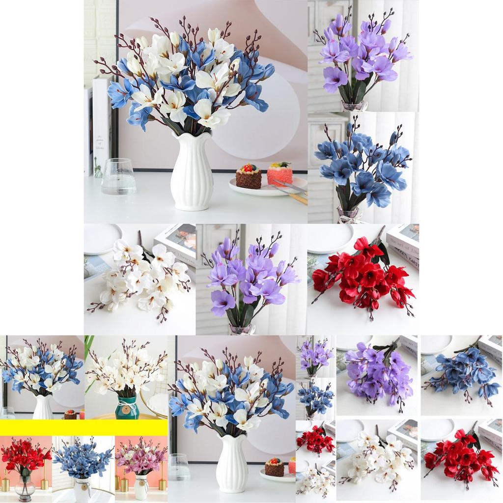 Элегантный и реалистичный искусственный букет магнолии из шелка для свадеб и домашнего декора