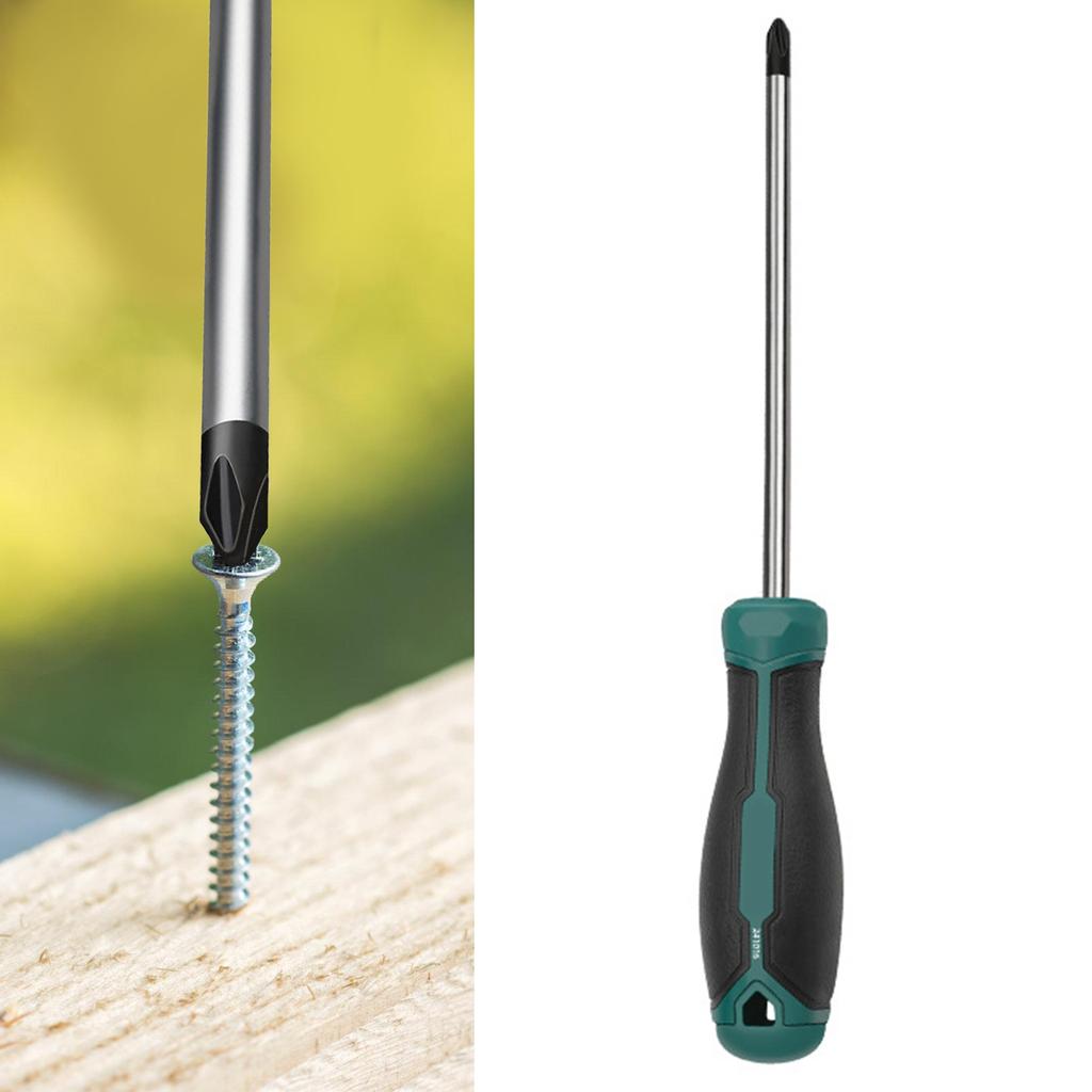 Magnetic Tip Screwdriver 6mm Crosses/Flat Professional Cushion Grip for Hand Making Home Mechanical Repair Project