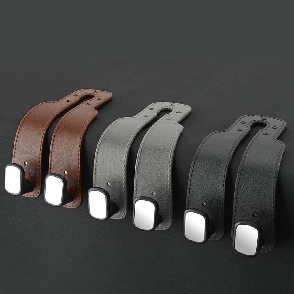 Универсальный автомобильный крючок для подголовника из высококачественной замши, подвесной двойной крючок для заднего сиденья, 20 кг, большой грузоподъемный крючок из сплава