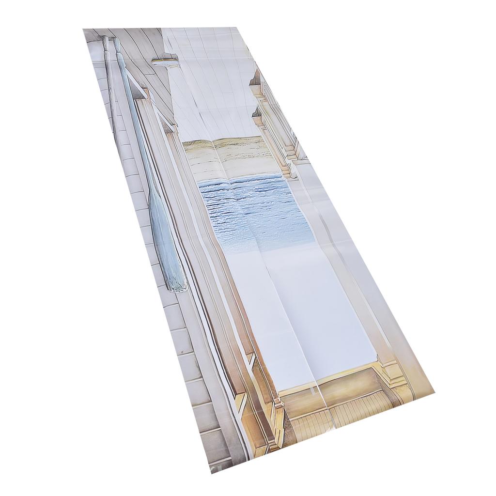 2 шт. Наклейка на дверь Материал ПВХ 3D визуальные эффекты Легко моющаяся Съемная Водонепроницаемая Маслостойкая