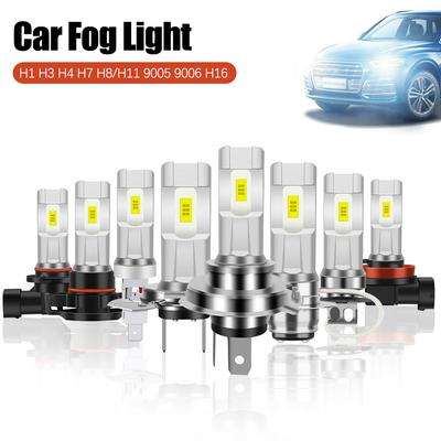 1 шт. 80 Вт Автомобильная фара H1 H3 H4 H7 H8/H11 9005 9006 H16 Светодиодная лампа Головная лампа 1800 лм Светодиодные чипы CSP Противотуманная лампа 6000K Белый DC12V 24V