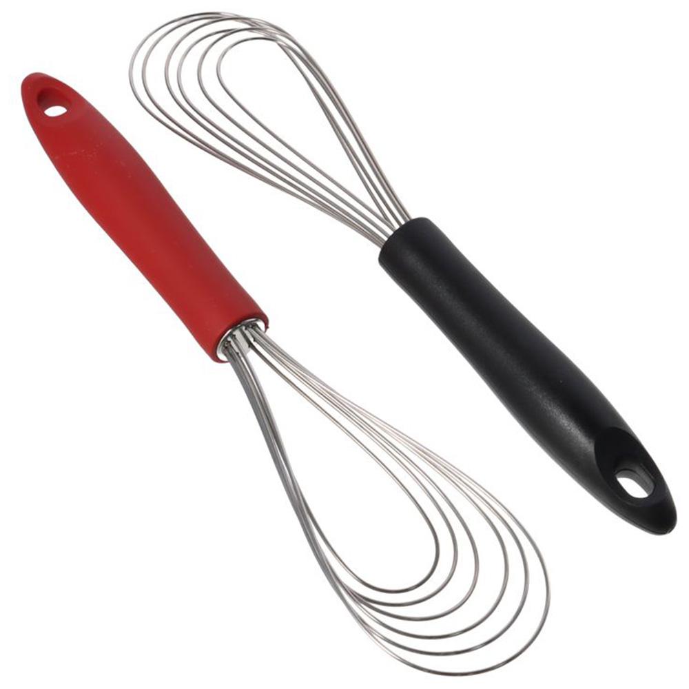 2 Pcs Rubber Egg Whisk Stainless Steel Kitchen Utensil New Foldable Whisk Cooking
