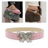 Subculture Butterfly Buckle Belt for Women Fashion Pin Buckle Belt Wide Belt Cool Girls Waistband for Jeans Accessories
