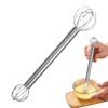 Hand Whisk Steel Handheld Miso Muddler for Soup Sauce Ergonomic Blender Japanese Mixing Tool for Stirring Kitchen Cooking Home