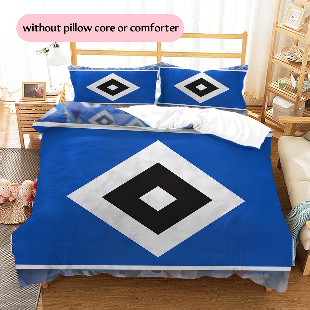 Постельное белье с узором Гамбургер SV Домашний Декор Подарок на День Рождения (1 пододеяльник + 2 наволочки, без наполнителя)