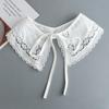 Lace Floral Printed Embroidery Fake Collar for Womens Shirt Hollow Out Floral Necklace Scarf False Detachable Collars