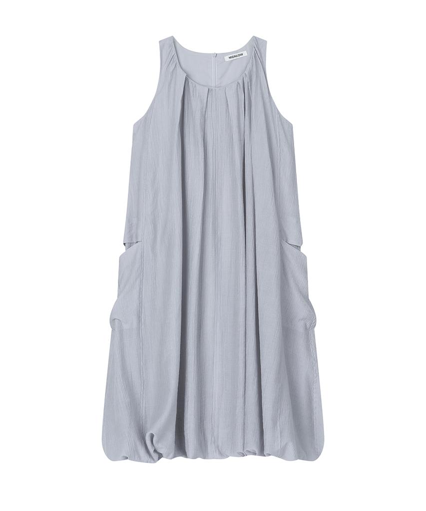 Mid And Row Balloon Sleeveless Dress(Grey)
