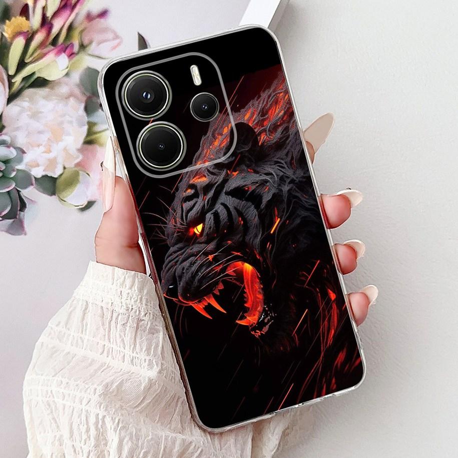 Силиконовый чехол для Xiaomi Redmi Note 14 4G EU 2025, чехол, крутой Лев Леопард Дракон Животные, мягкий тонкий чехол для Note14 4G EU, чехол