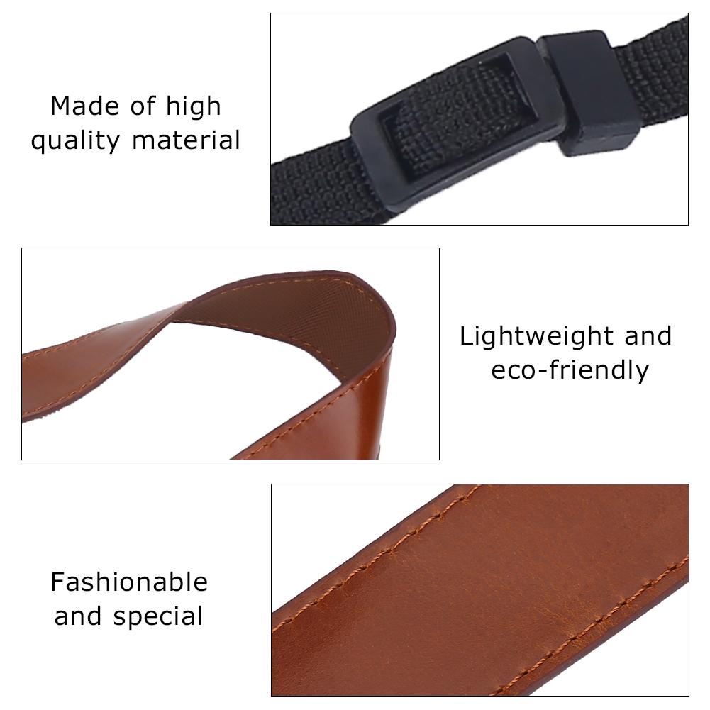 Universal Adjustable PU Leather Camera Shoulder Neck Strap Belt Photography Accessory Brown