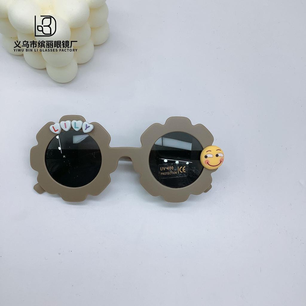 Retro Fashion Diy Baby Sunglasses Travel Sunscreen Uv Protection Expression Bag Children Sunglasses Photo Glasses