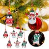 Christmas Ornaments 6PC Wooden Small Pendant Set Holiday Decorations Pendant