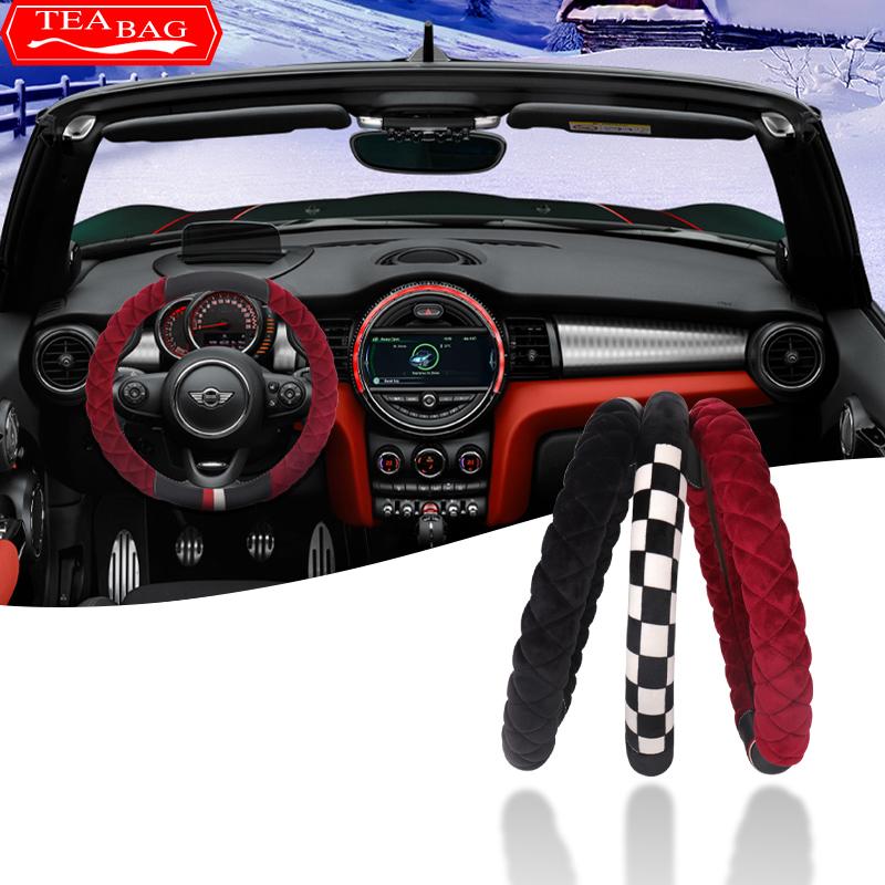 Car Plush Steering Wheel Cover Winter Warm Protector Decor for Mini Cooper F54 F60 R55 R60 R61 Smart Fortwo Forfour Accessories