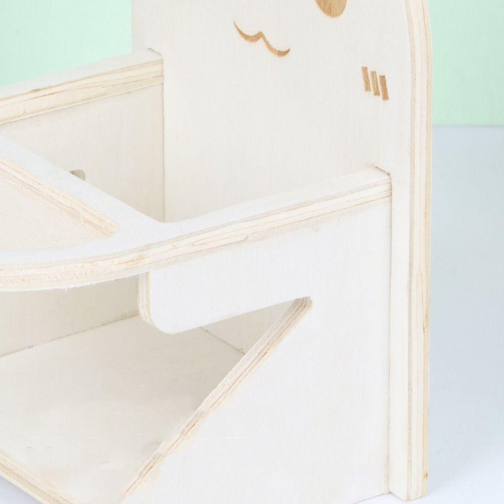 Wooden Hamster Dining Chair Cartoon Hedgehog Chair  for Hamster Rat Guinea Pig
