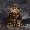 Vintage Owl Bell Keychain Brass Bell Car Key Chain Pendant Small Pendant Men And Women Gift Feng Shui Bronze Bell