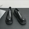 Men Loafer Dress Elevator Shoes Height Increase Classic Leather Thick Sole Creepers Platform Shoes