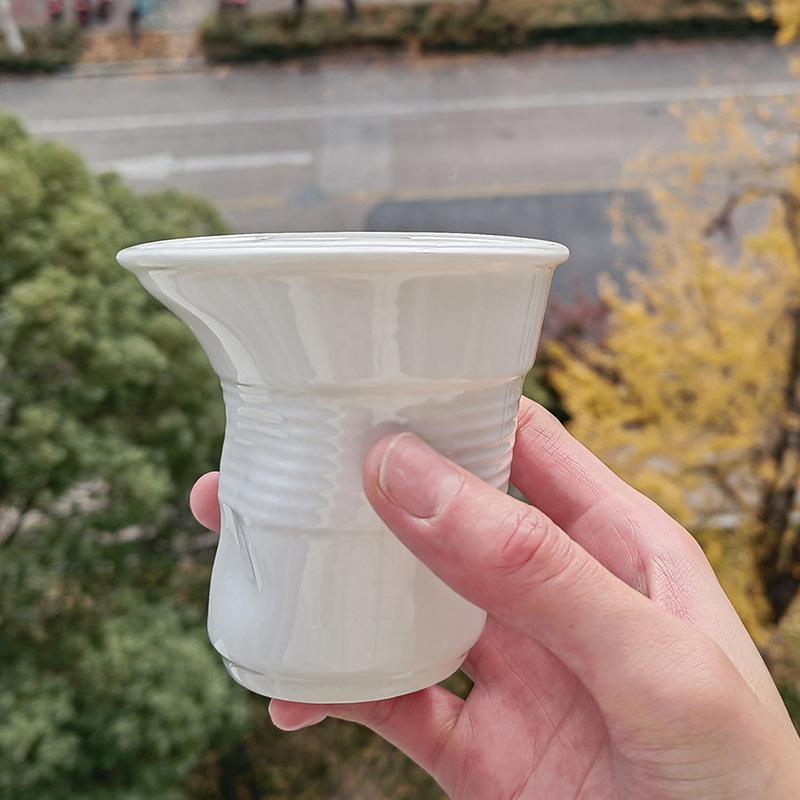 Korean Style Cups And Mugs Coffee Mug White Ceramic Nordic Wrinkle Cup Drinking Coffee Tumbler English Letter