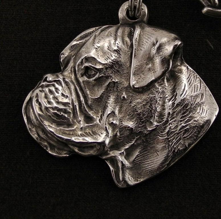 Boxer, German Boxer III - Necklace with dog, silver-plated pendant for dog fan, unique jewelry by Art-Dog brand