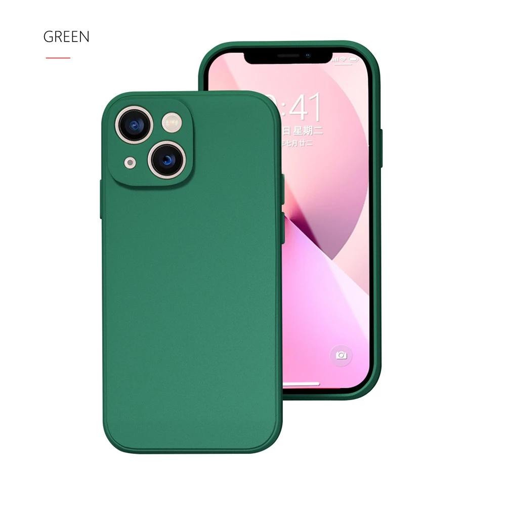 Жидкий силиконовый мягкий чехол для iPhone 15 14 Plus 13 11 12 Pro Max Mini X XR XS Full Lens Protection Cover Shell