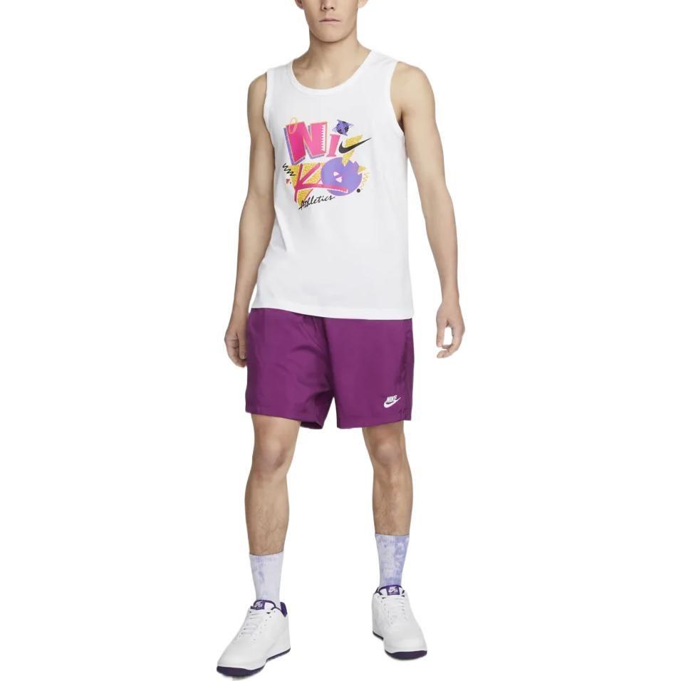 Nike Мужские майки Белые С круглым вырезом Умеренный прямой крой DM6262-100