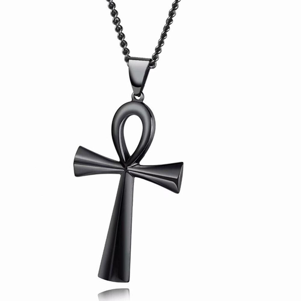 Life Egypt Cross Pendant Ankh Chain of Egyptia# Symbol Stainless Steel Necklac*
