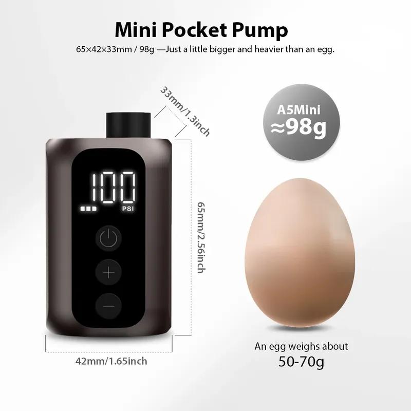 BSCOBBER A5mini Портативный воздушный насос Портативный перезаряжаемый беспроводной аксессуар для велосипеда Накачиватель шин Высокое давление 100PSI
