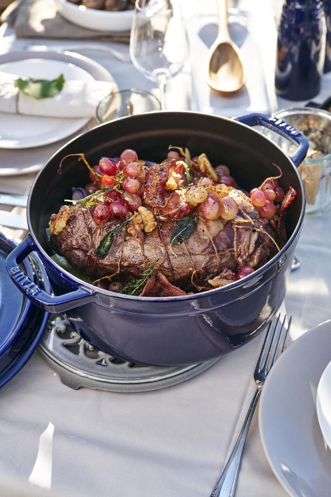 Staub Cocotte Round Granblue большой эмалированный горшок ручной работы, совместимый с IH, японский La Cocotte Round "Pico 28 см" [Авторизованный продукт] 40510-285