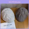 Striped Women Minimally Breathable Cotton Beret For Autumn And Winter Use