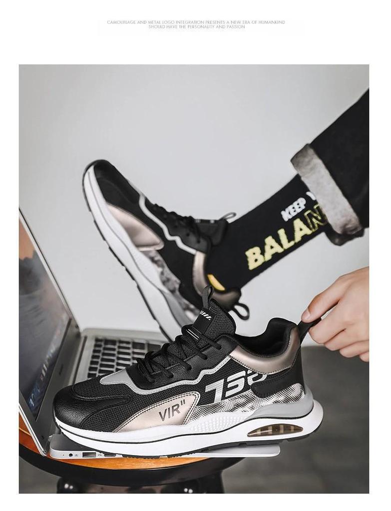 Men's 2025 Korean Mesh Casual Sneakers - Student Running & Dad Shoes