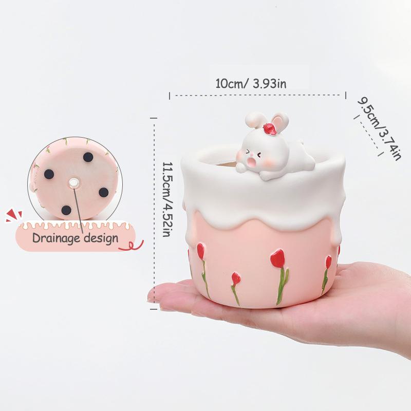 Милый десерт тема суккуленты растения горшок креативный кашпо для животных для мини бонсай сказочные садовые украшения украшение для дома столешница