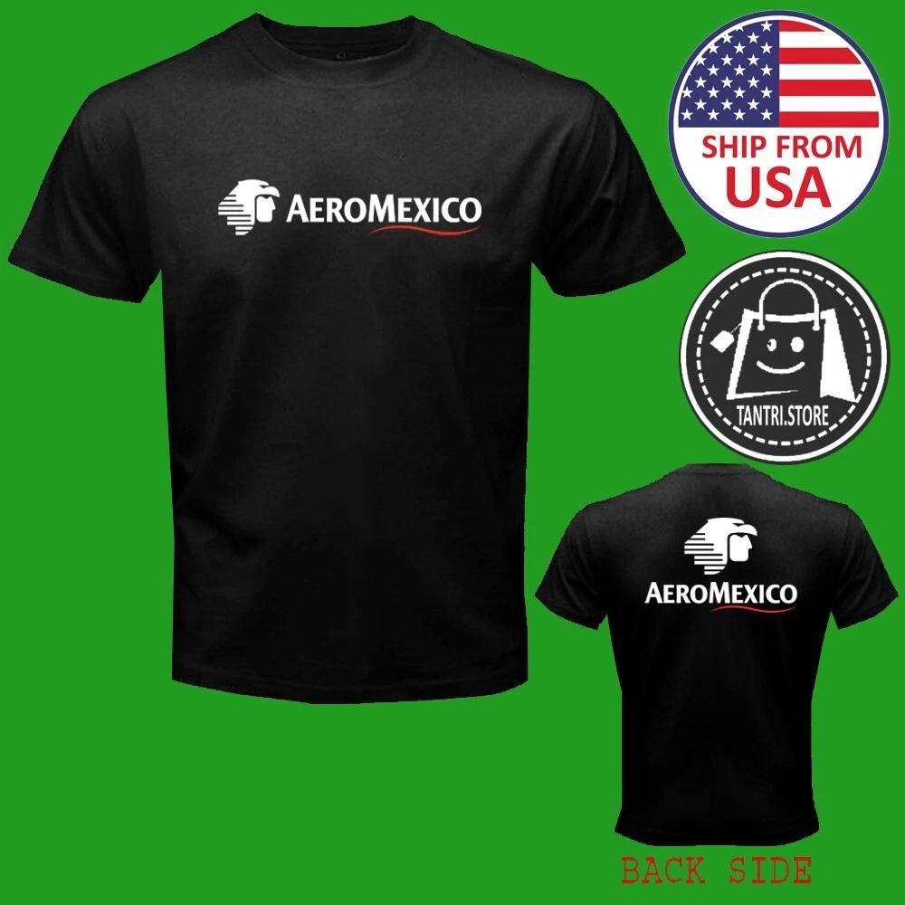 AeroMexico Aero Mexico Airlines Airways Men's Black Size S to 5XL
