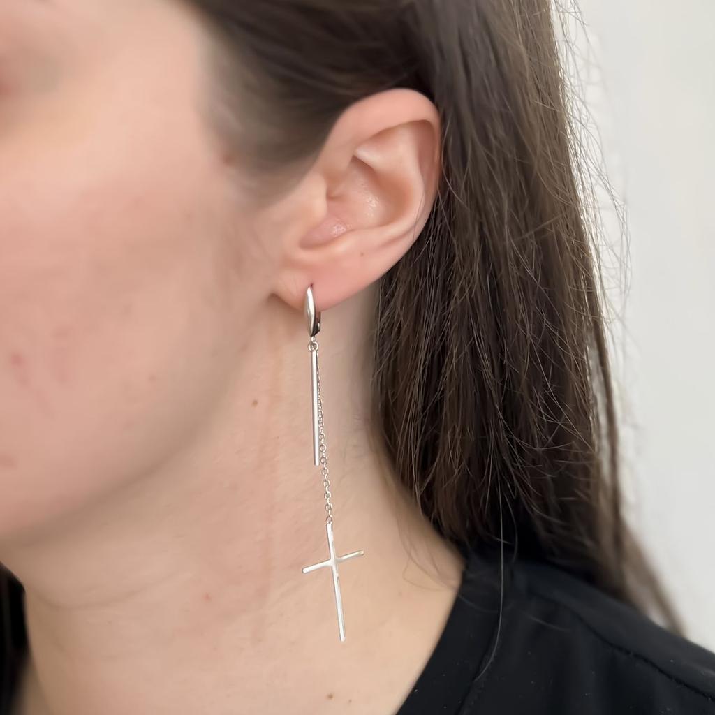 Серебряные серьги без камней (2143840)